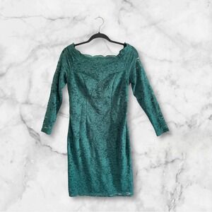Green Lace & Sparkles Party/Cocktail Dress, Size 8